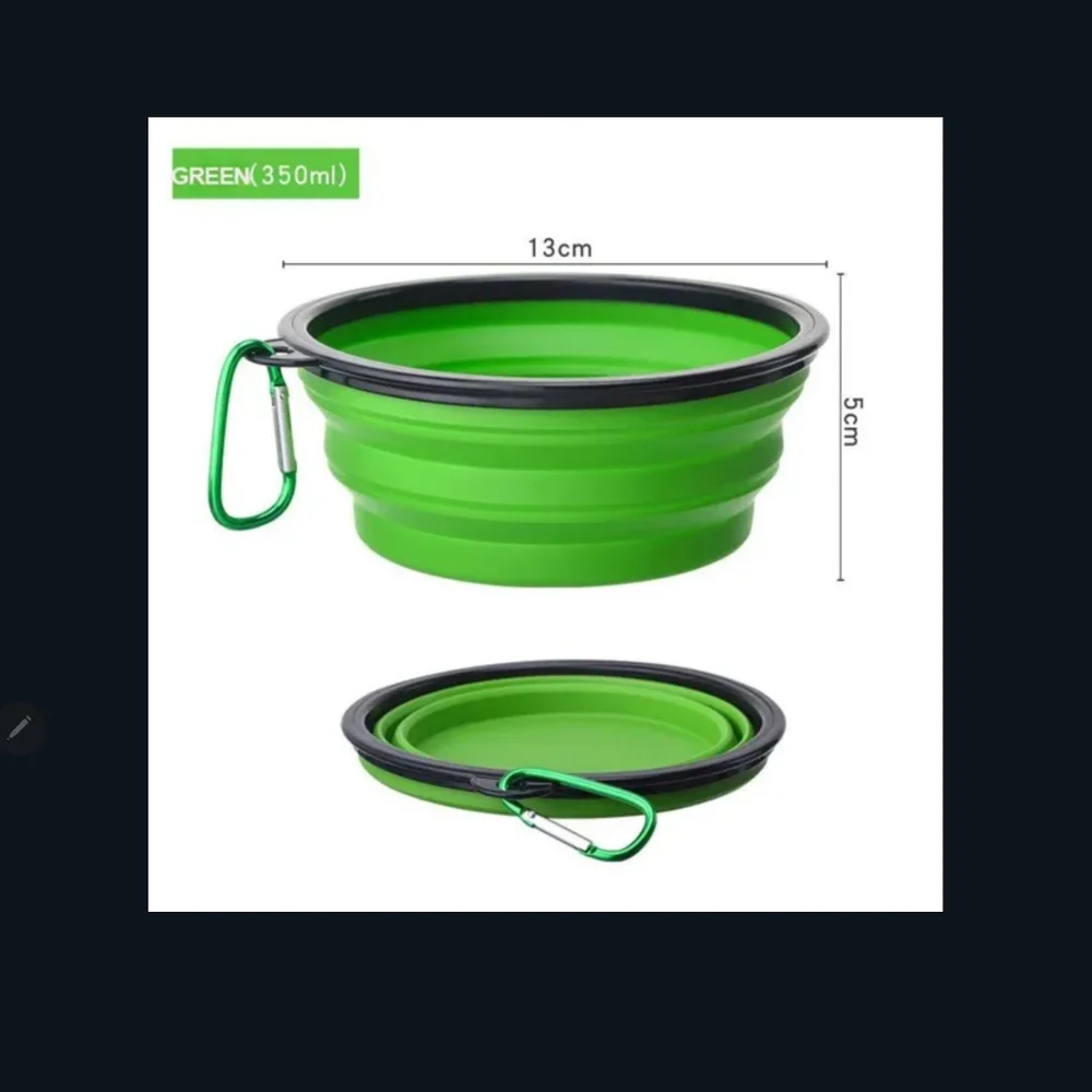 NIP Collapsible Silicone Pet Bowl Green